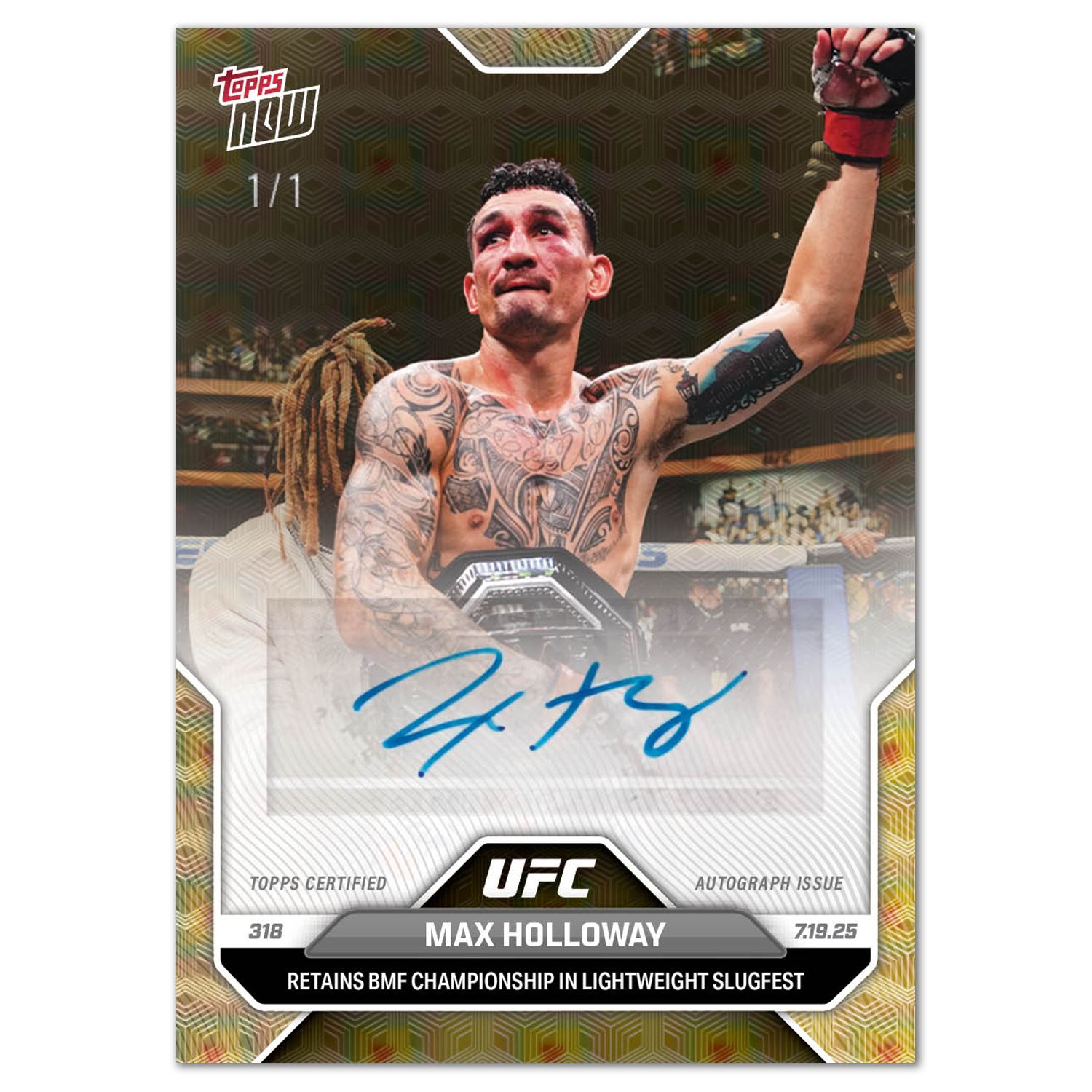 Max Holloway - 2025 UFC Topps NOW - Card 24 - LOOK FOR AUTOS - PR: 2783 - Image 2