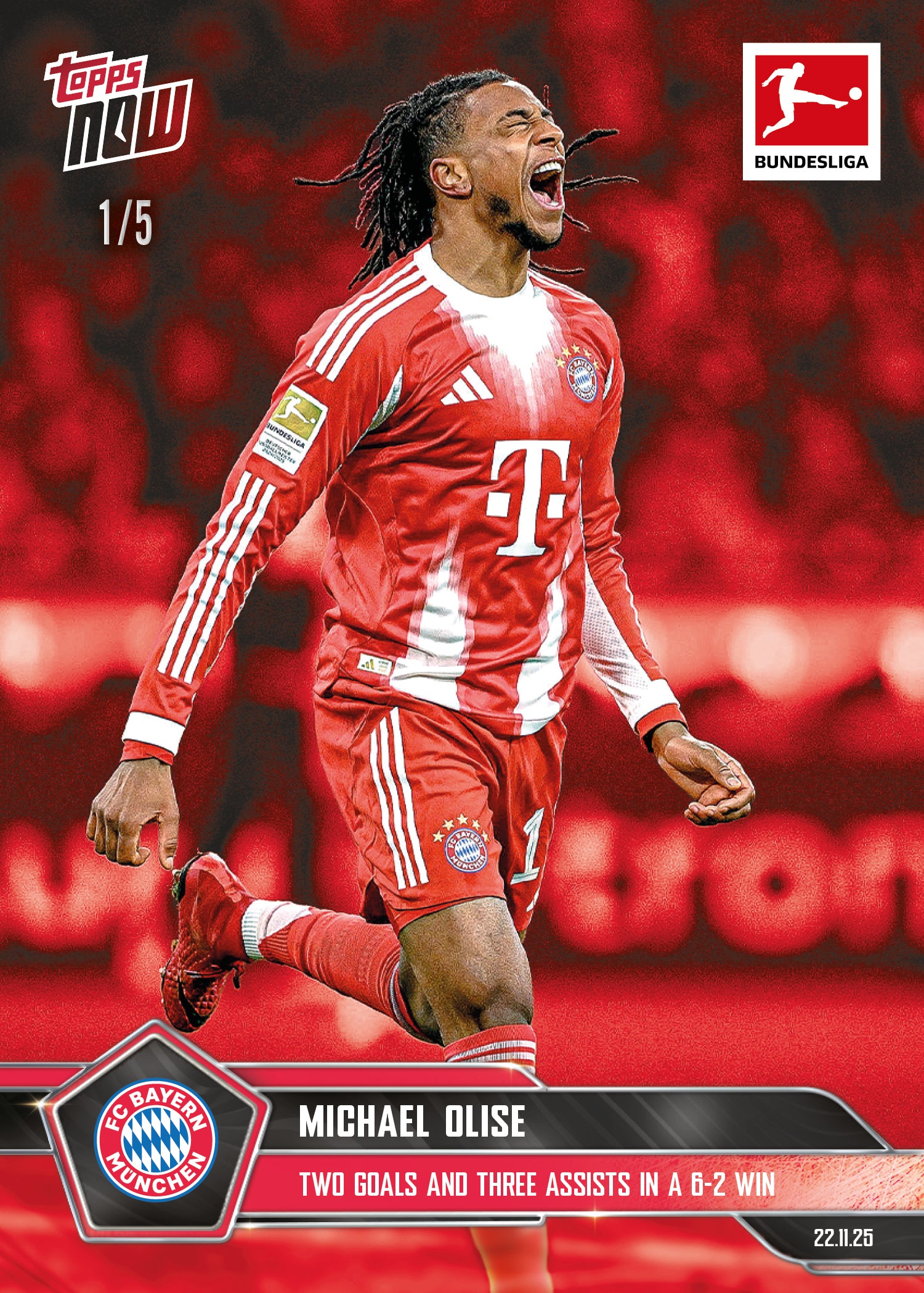 Michael Olise - 2025-26 Bundesliga Topps NOW - Card 64 PR: 980 - Image 3
