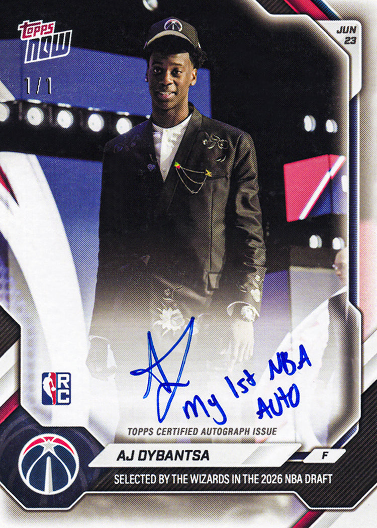 Alternative view of AJ Dybantsa - 2026-27 NBA Topps NOW - Card ADYB - PR: 42590