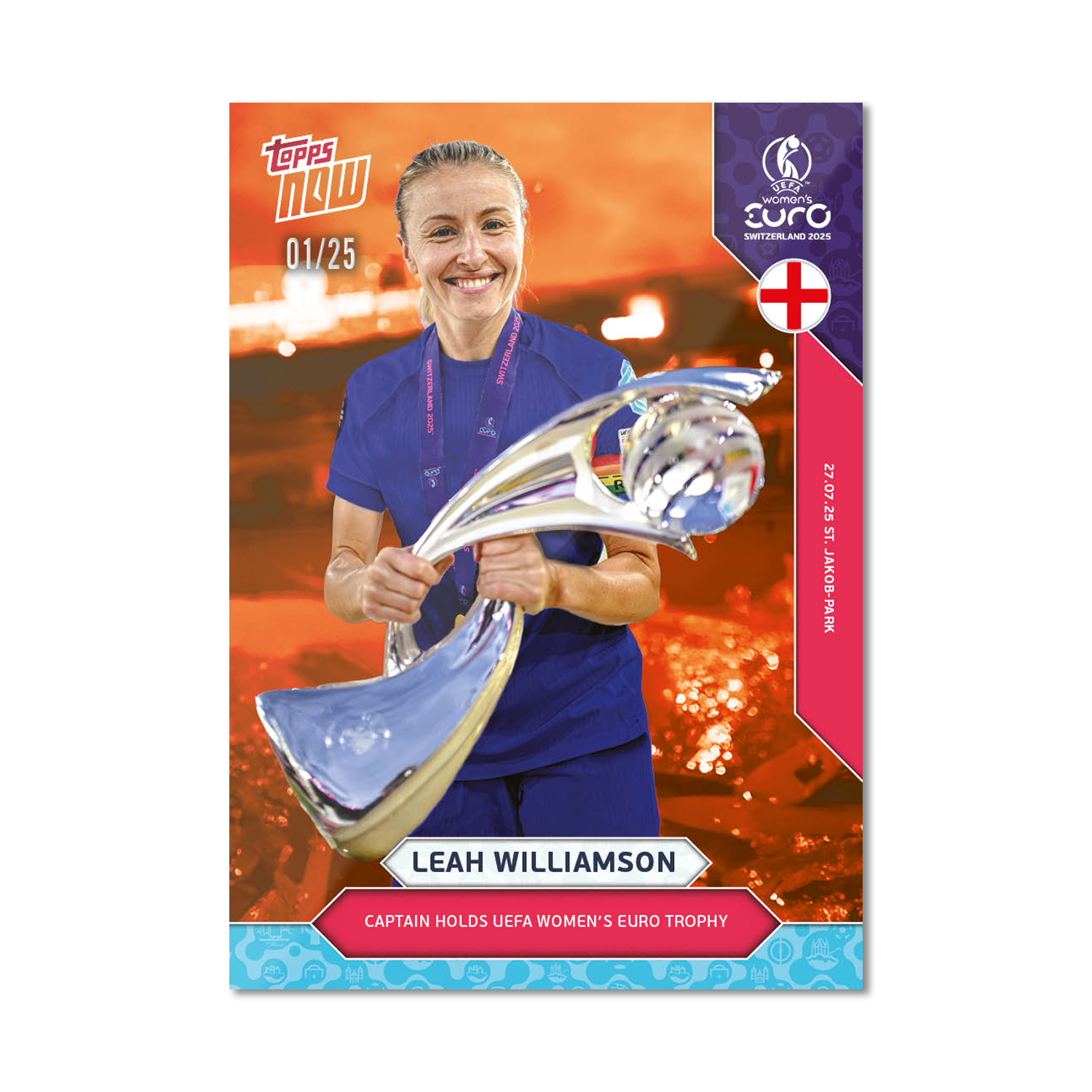 Leah Williamson - UEFA Women’s EURO 2025™ Topps NOW - Card 27 - LOOK FOR AUTO - PR: 915 - Image 6
