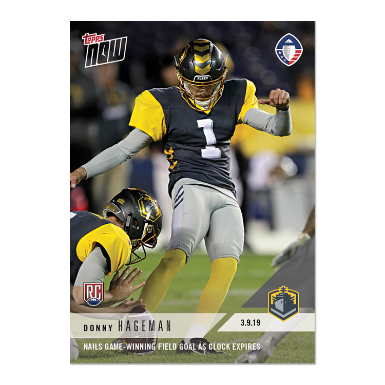 Donny Hageman - AAF TOPPS NOW Card 26 - Print Run: 222