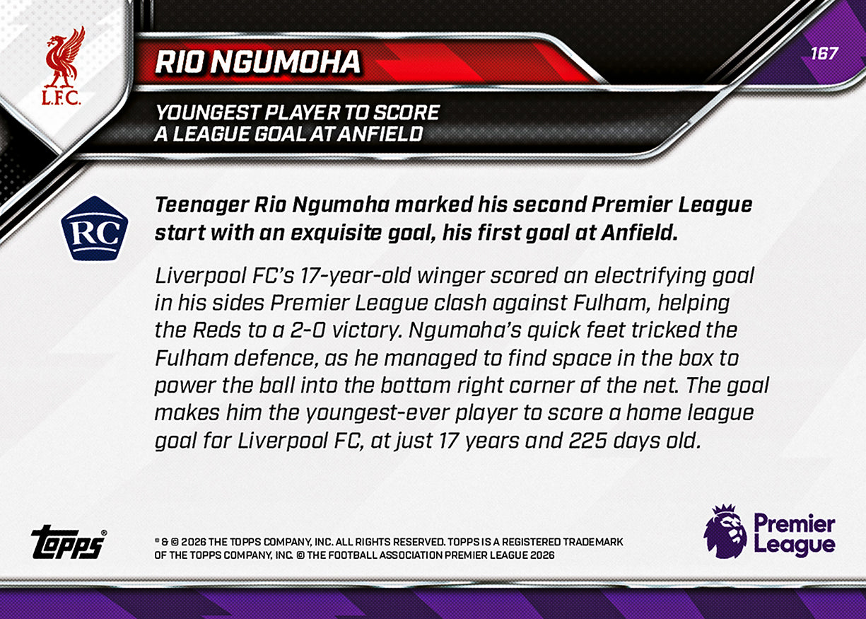 Rio Ngumoha - 2025-26 Premier League Topps NOW - Card 167 - PR: 5130 - Image 7