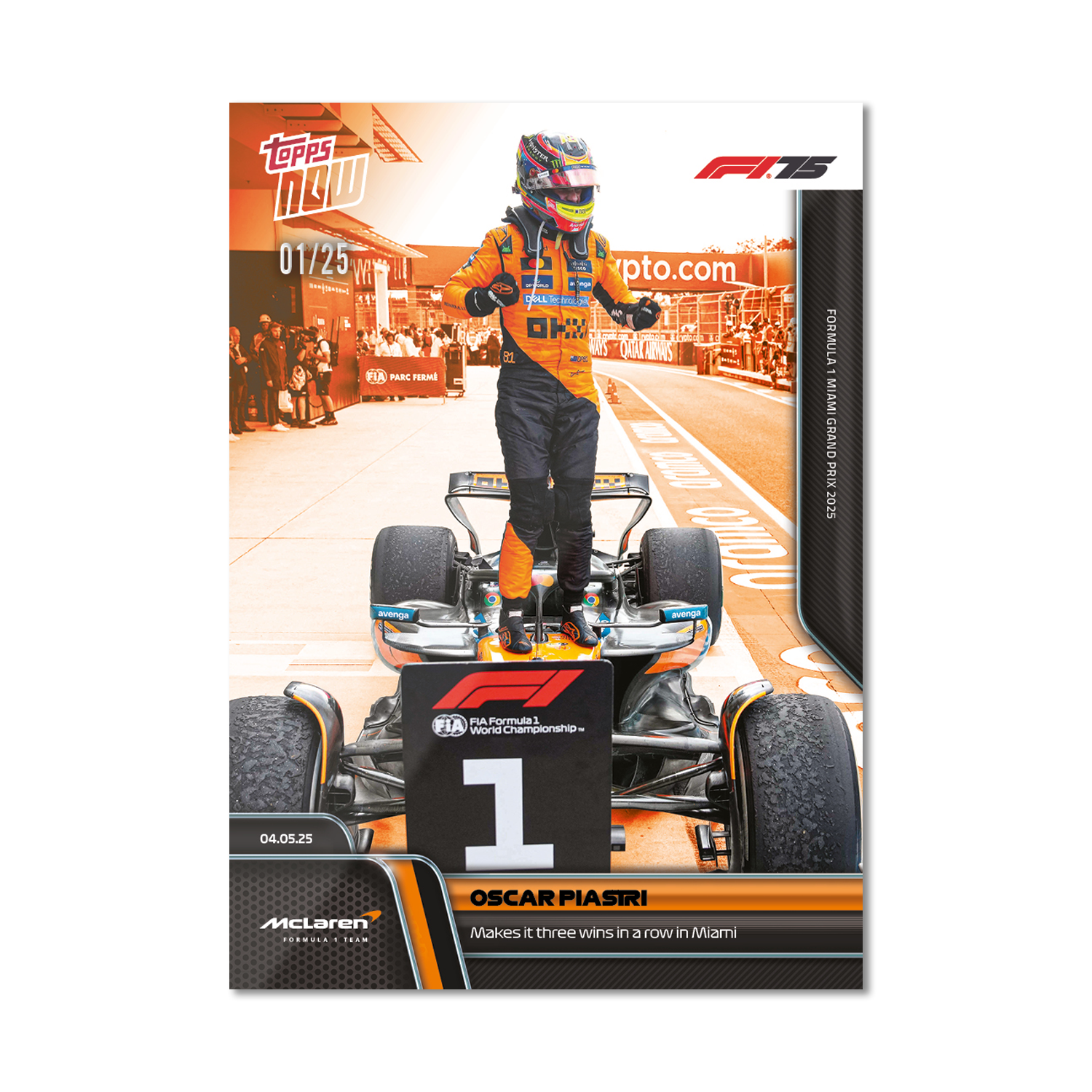 Oscar Piastri - 2025 Formula 1 Topps NOW - Card 34 - PR: 2260 - Image 5