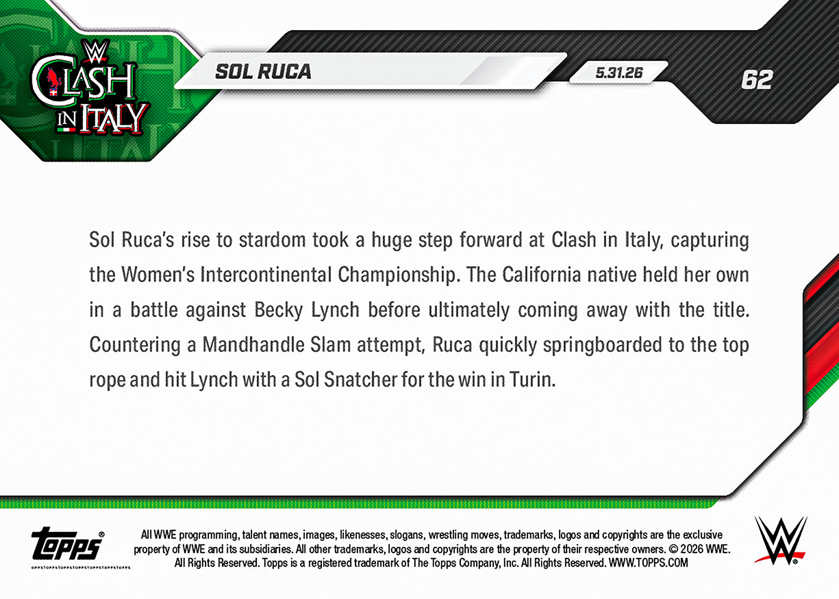 Sol Ruca - 2026 WWE Topps NOW - Card 62 - PR: 2846 - Image 3