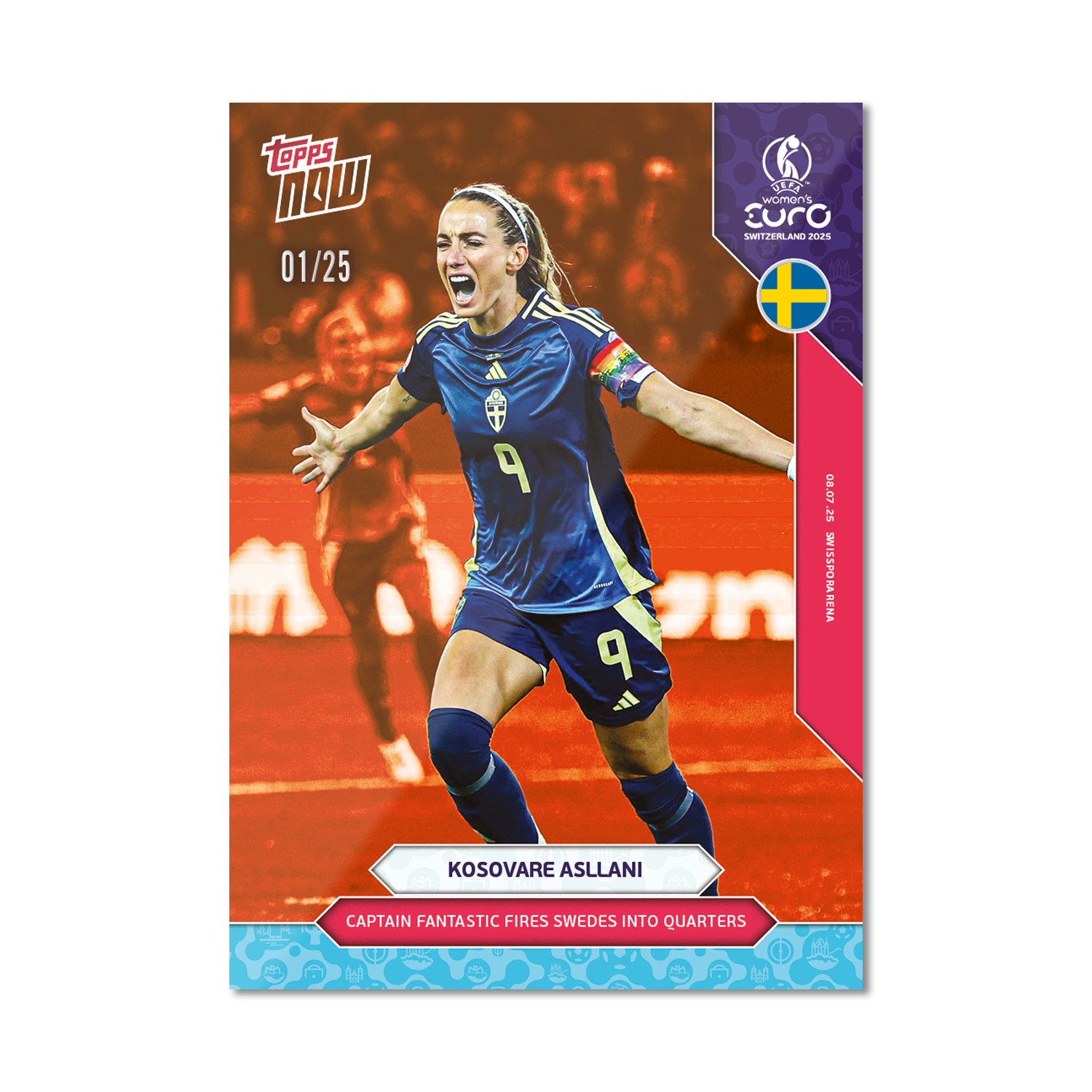 Kosovare Asllani - UEFA Women’s EURO 2025™ Topps NOW - Card 11 - PR: 182 - Image 5