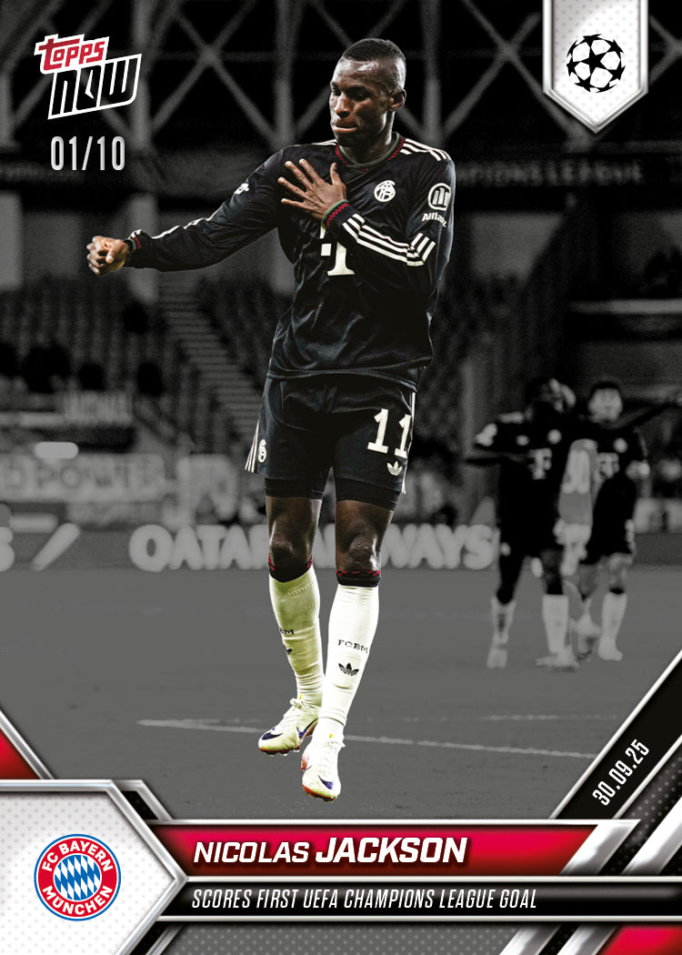 Nicolas Jackson - 2025-26 UCL Topps NOW - Card 27 - PR: 187 - Image 4