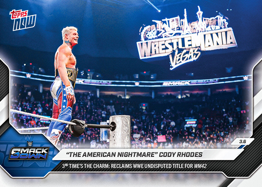 "The American Nightmare" Cody Rhodes - 2026 WWE Topps NOW - Card 29 - PR: 1776