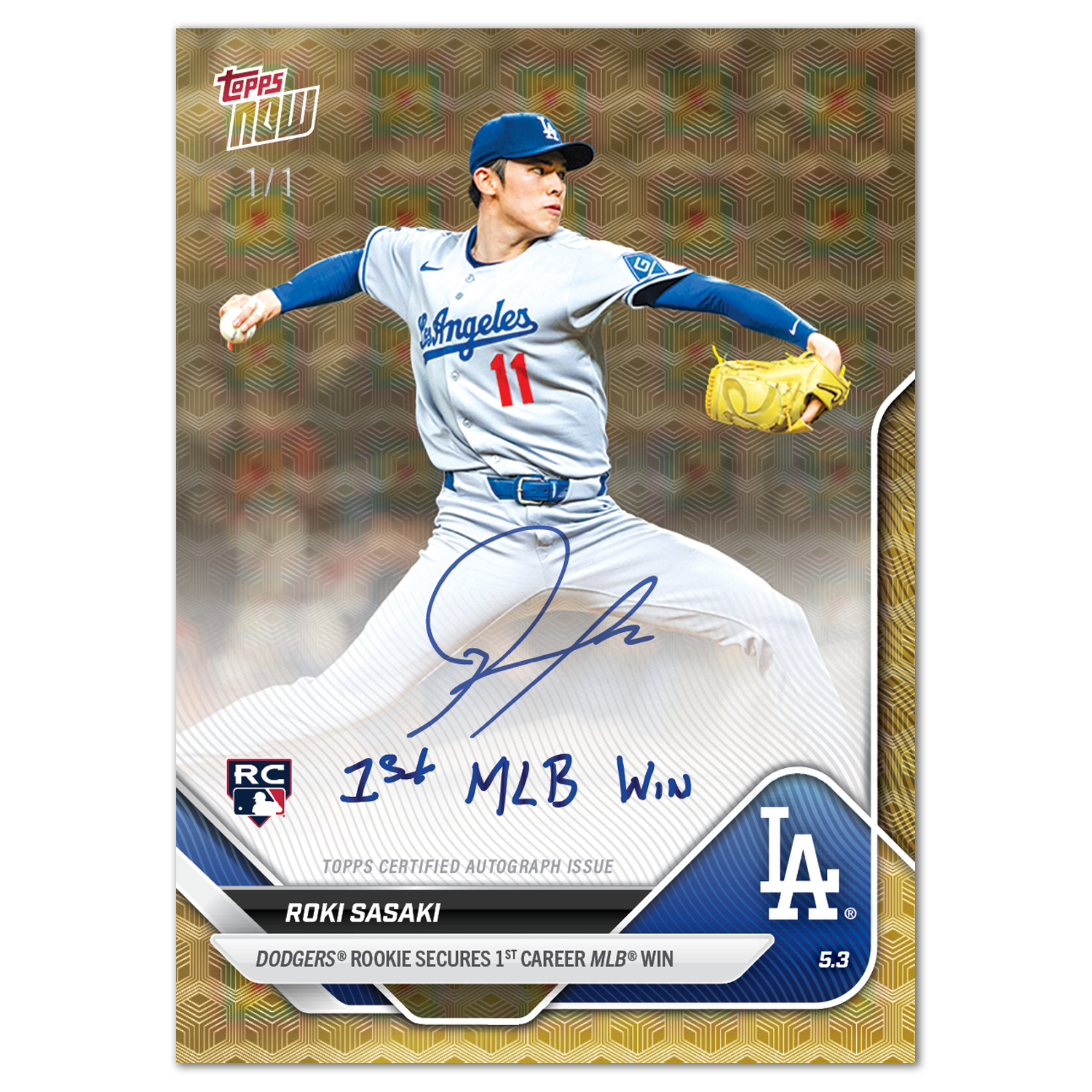 Roki Sasaki - 2025 MLB Topps NOW - Card 137 - LOOK FOR AUTO - PR: 13,360 - Image 2