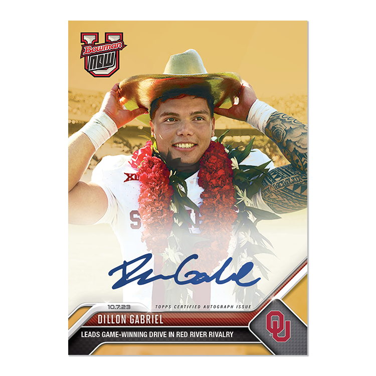 On-Card Autograph # to 99 or Lower - Dillon Gabriel - 2023 Bowman U Now Card 12 - Image 8