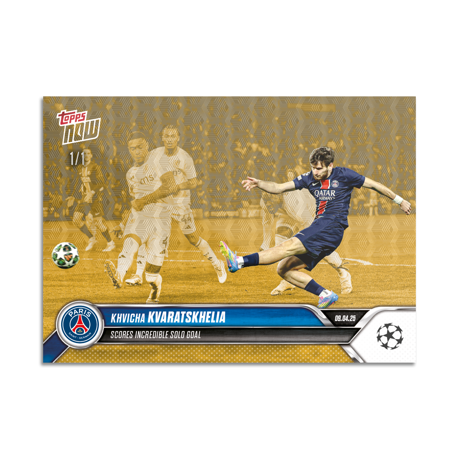 Khvicha Kvaratskhelia - 2024-25 UCL Topps NOW - Card 138 - PR: 318 - Image 2