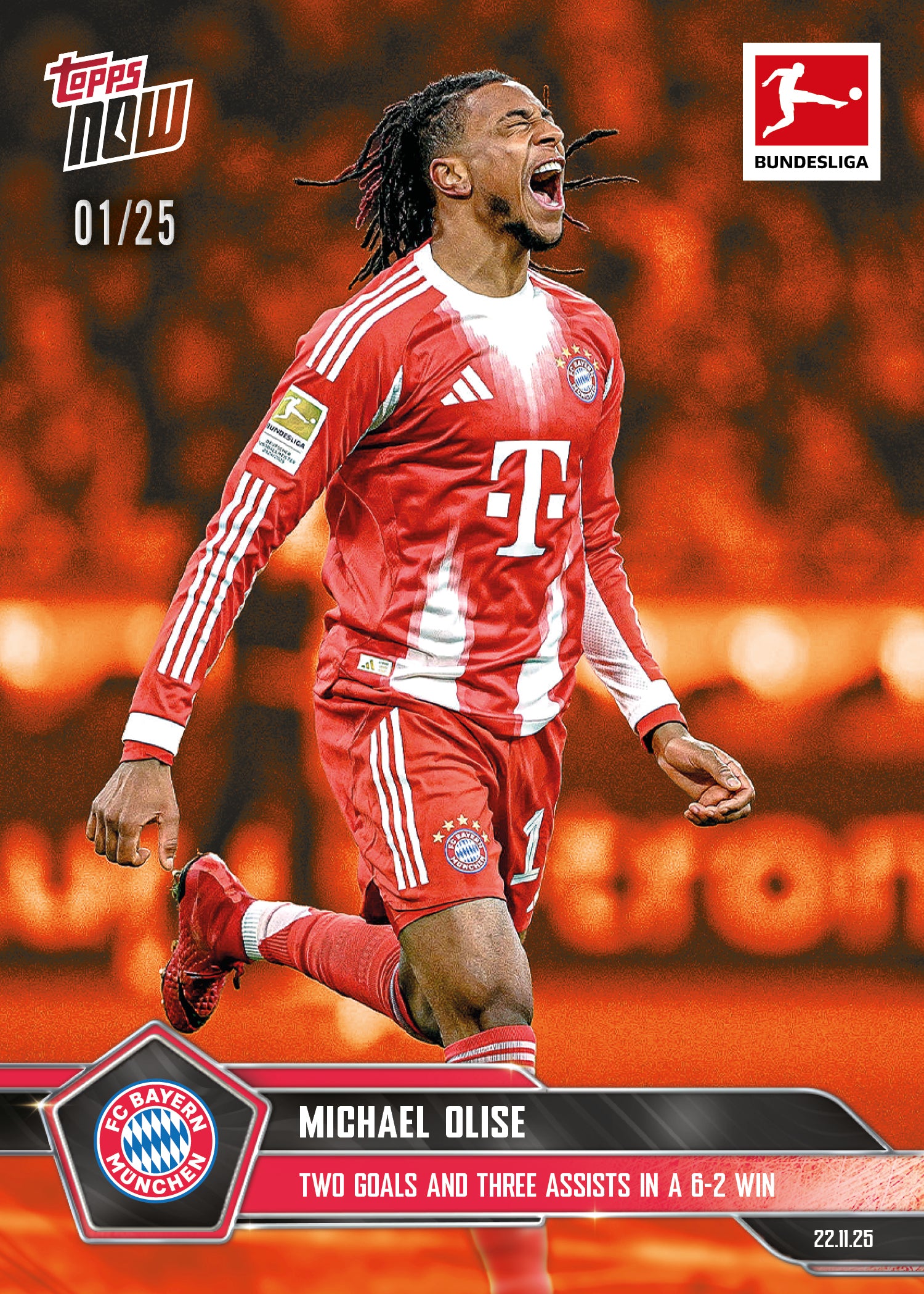 Michael Olise - 2025-26 Bundesliga Topps NOW - Card 64 PR: 980 - Image 5