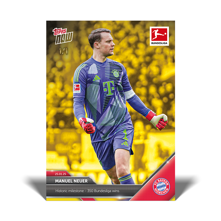 Manuel Neuer - Historic milestone - 350 Bundesliga wins - 24/25 Bundesliga Topps NOW Card 107 - PR:290 - Image 2