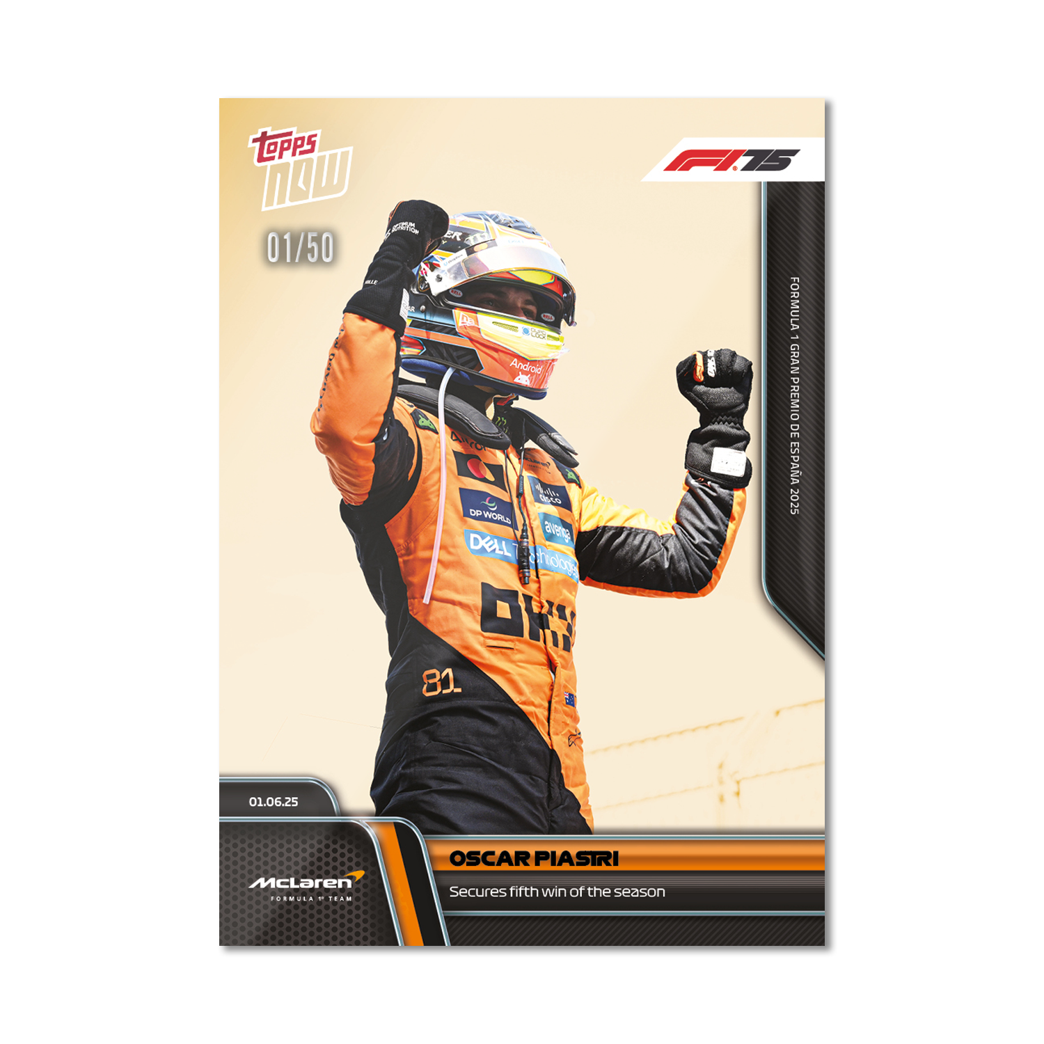 Oscar Piastri - 2025 Formula 1 Topps NOW - Card 41 - PR: 2282 - Image 6
