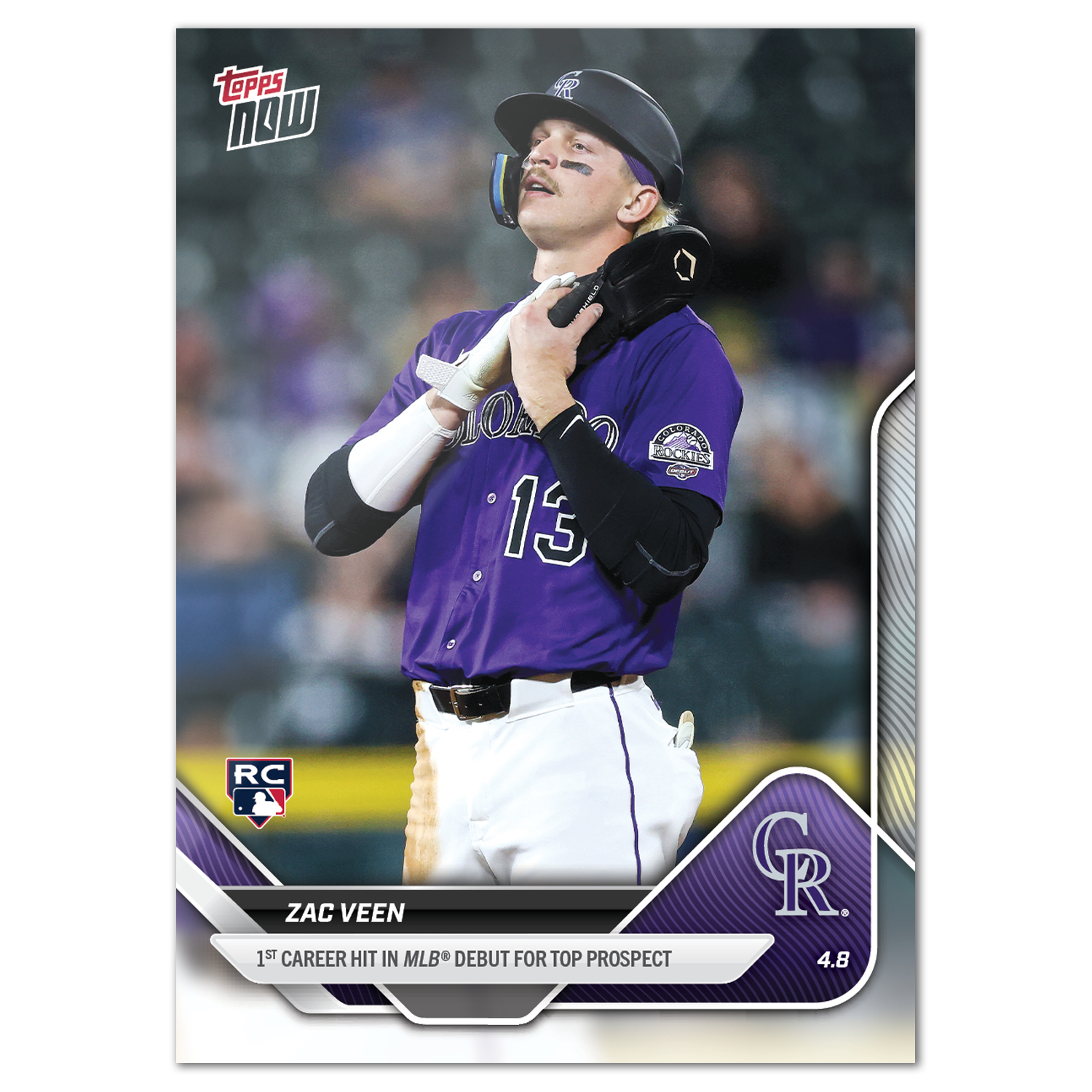 Zac Veen - 2025 MLB Topps NOW - Card 52 - PR: 878