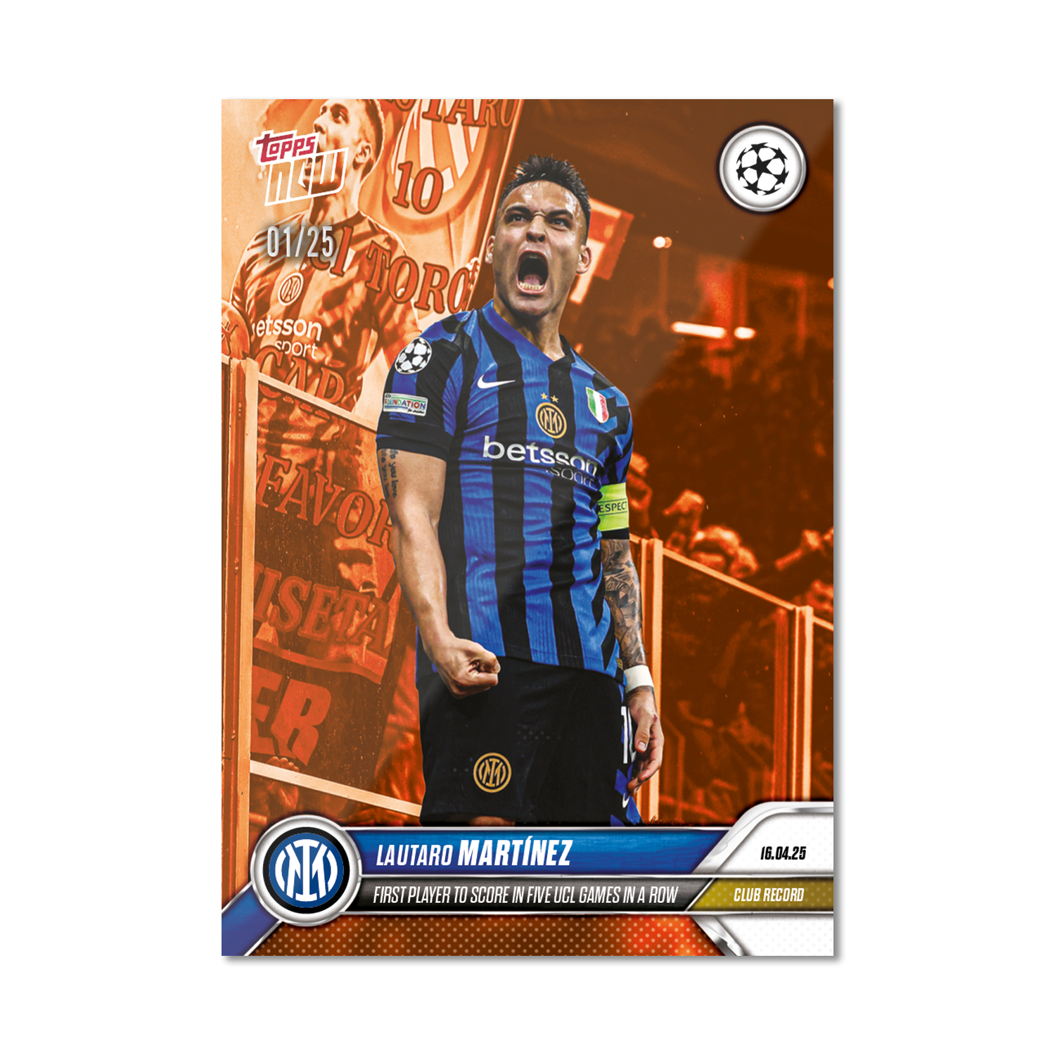 Lautaro Martínez - 2024-25 UCL Topps NOW - Card 142 - PR: 592 - Image 5