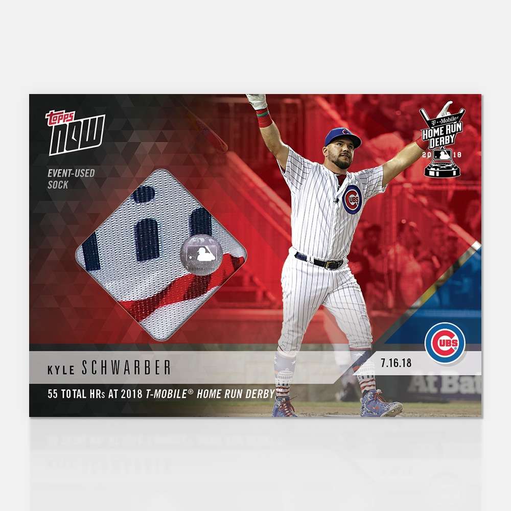 2018 T-Mobile Home Run Derby Sock Relic # to 10 - Kyle Schwarber - MLB TOPPS NOW