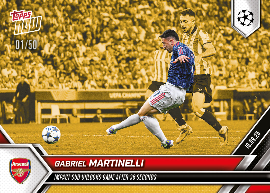 Gabriel Martinelli - 2025-26 UCL Topps NOW Card 9 - PR: 387 - Image 6
