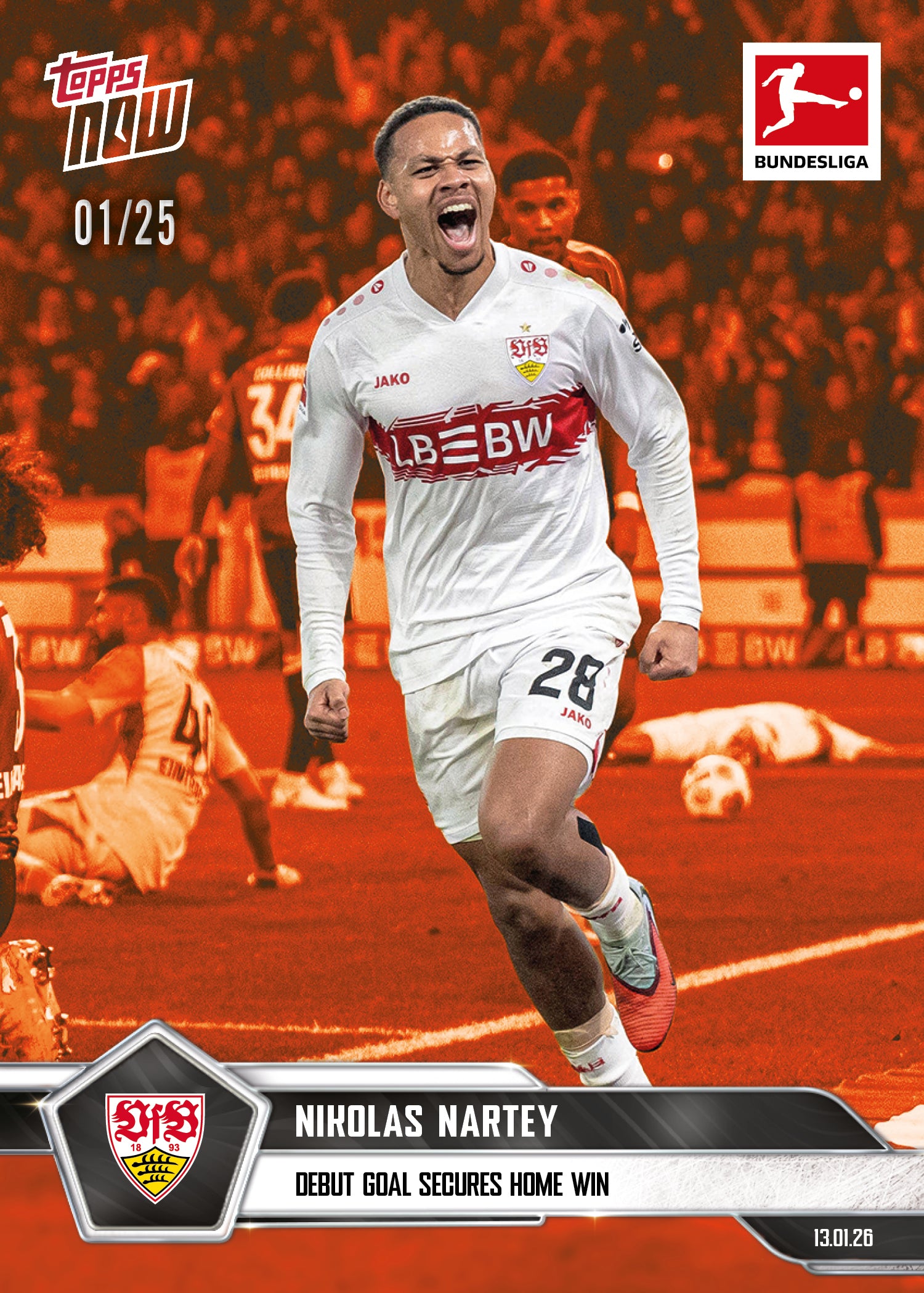 Nikolas Nartey - 2025-26 Bundesliga Topps NOW - Card 99 - PR: 156 - Image 5