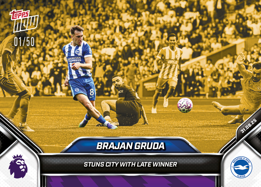 Brajan Gruda - 2025-26 Premier League Topps NOW - Card 14 - PR: 281 - Image 6