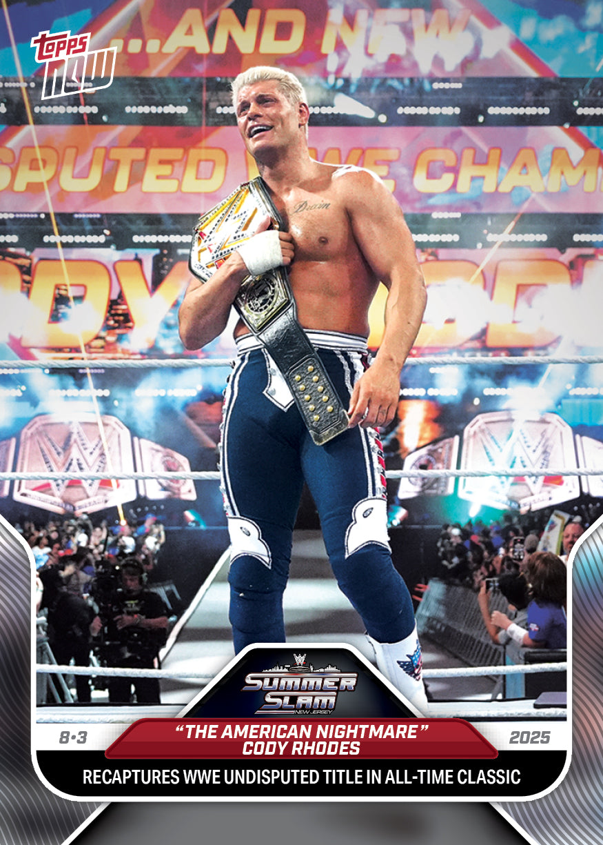 "The American Nightmare" Cody Rhodes - 2025 WWE Topps NOW - Card 86 - LOOK FOR AUTOS - PR: 5505