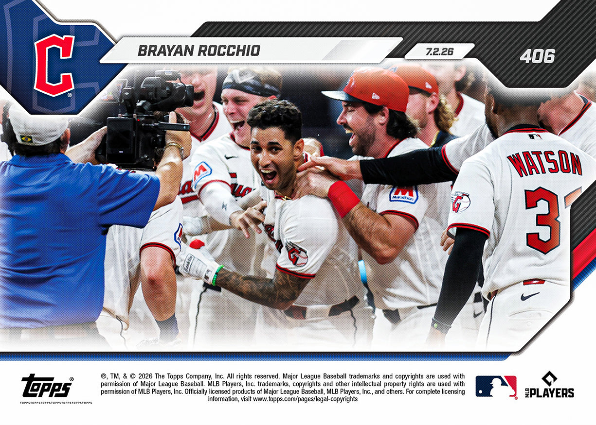 Brayan Rocchio - 2026 MLB Topps NOW - Card 406 - PR: 576 - Image 2