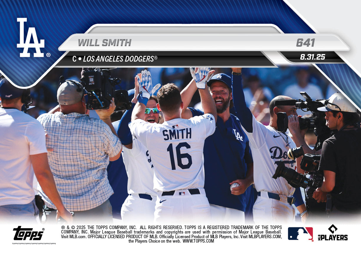 Alternative view of Will Smith - 2025 MLB Topps NOW - Card 641 - PR: 748