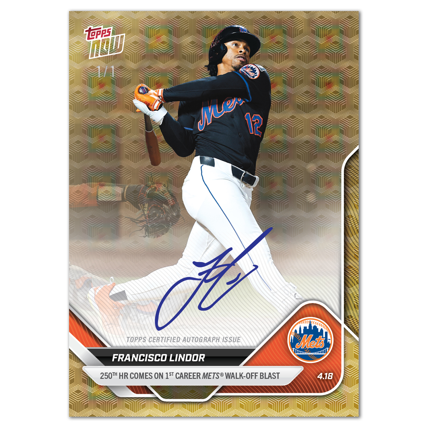 Francisco Lindor - 2025 MLB Topps NOW - Card 81 - LOOK FOR AUTOS - PR: 3875 - Image 2