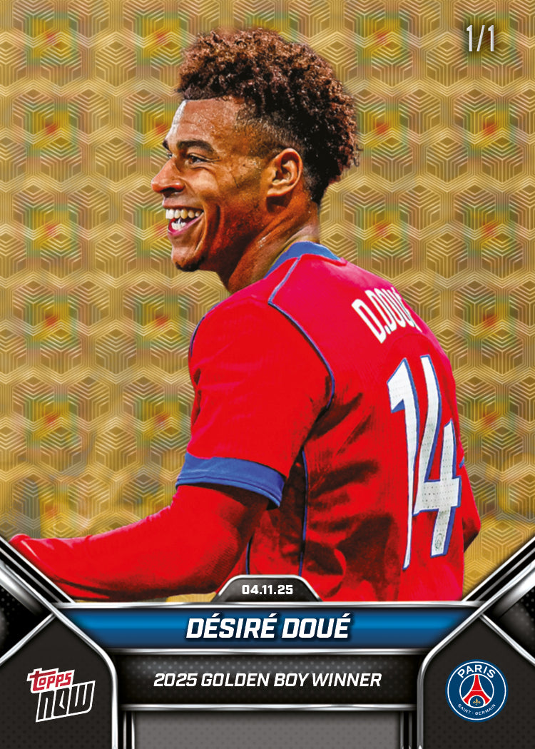 Désiré Doué - 2025 Paris Saint-Germain Topps NOW - Card 1 - PR: 1131 - Image 2