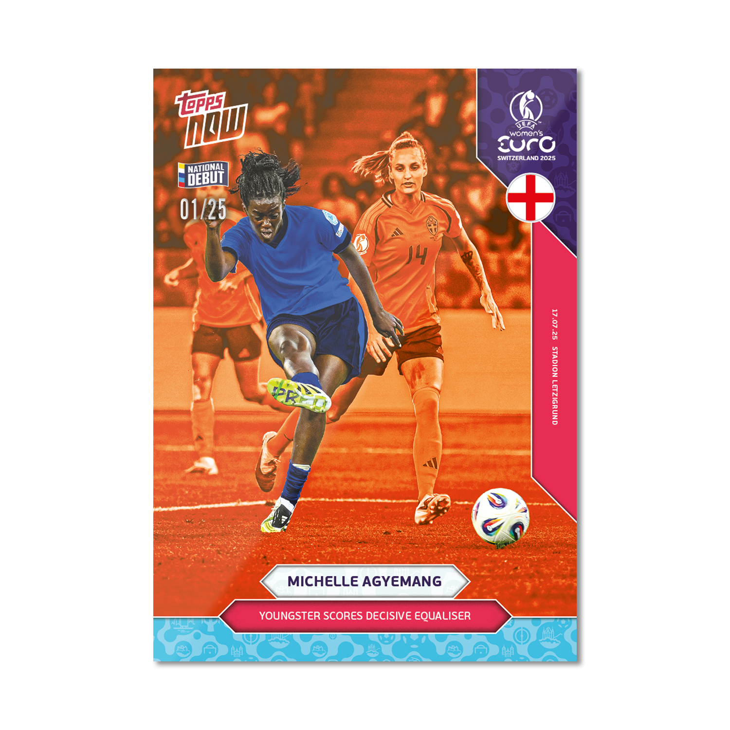Michelle Agyemang - UEFA Women’s EURO 2025™ Topps NOW - Card 22 - PR: 254 - Image 5