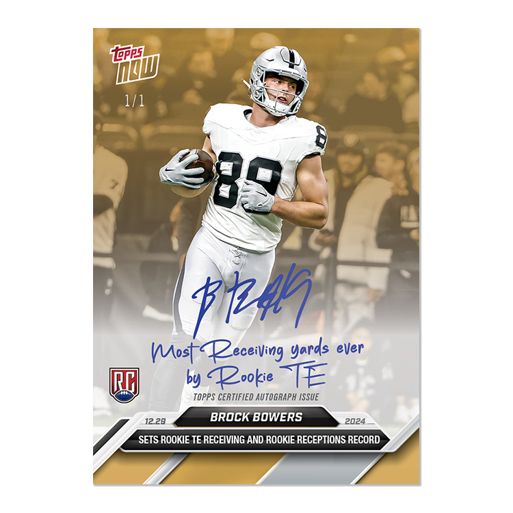 Brock Bowers - 2024 Topps NOW Football Card 17 - LOOK FOR AUTOS - PR: 6058 - Image 2