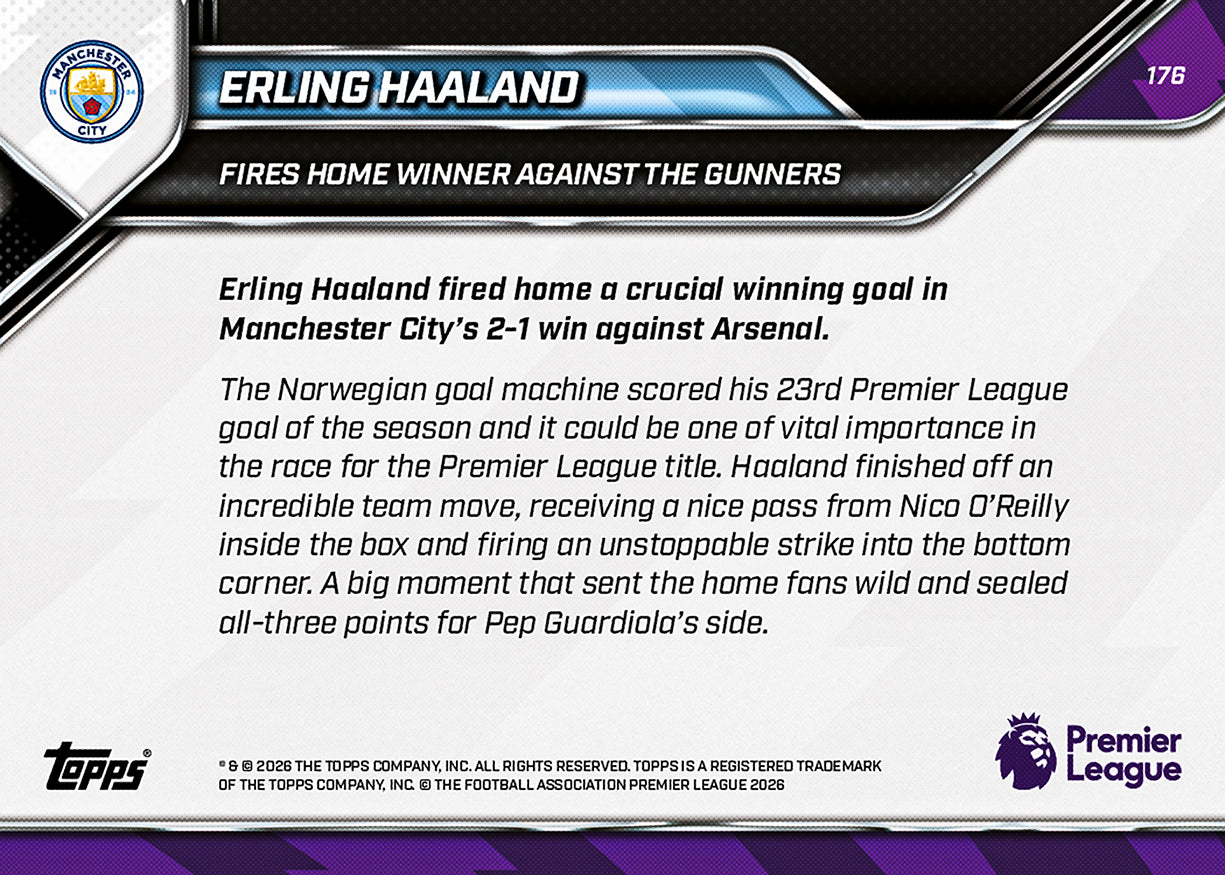 Erling Haaland - 2025-26 Premier League Topps NOW - Card 176 - PR: 2571 - Image 7