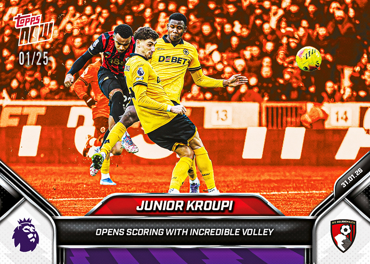 Junior Kroupi - 2025-26 Premier League Topps NOW - Card 123 - PR: 241 - Image 5