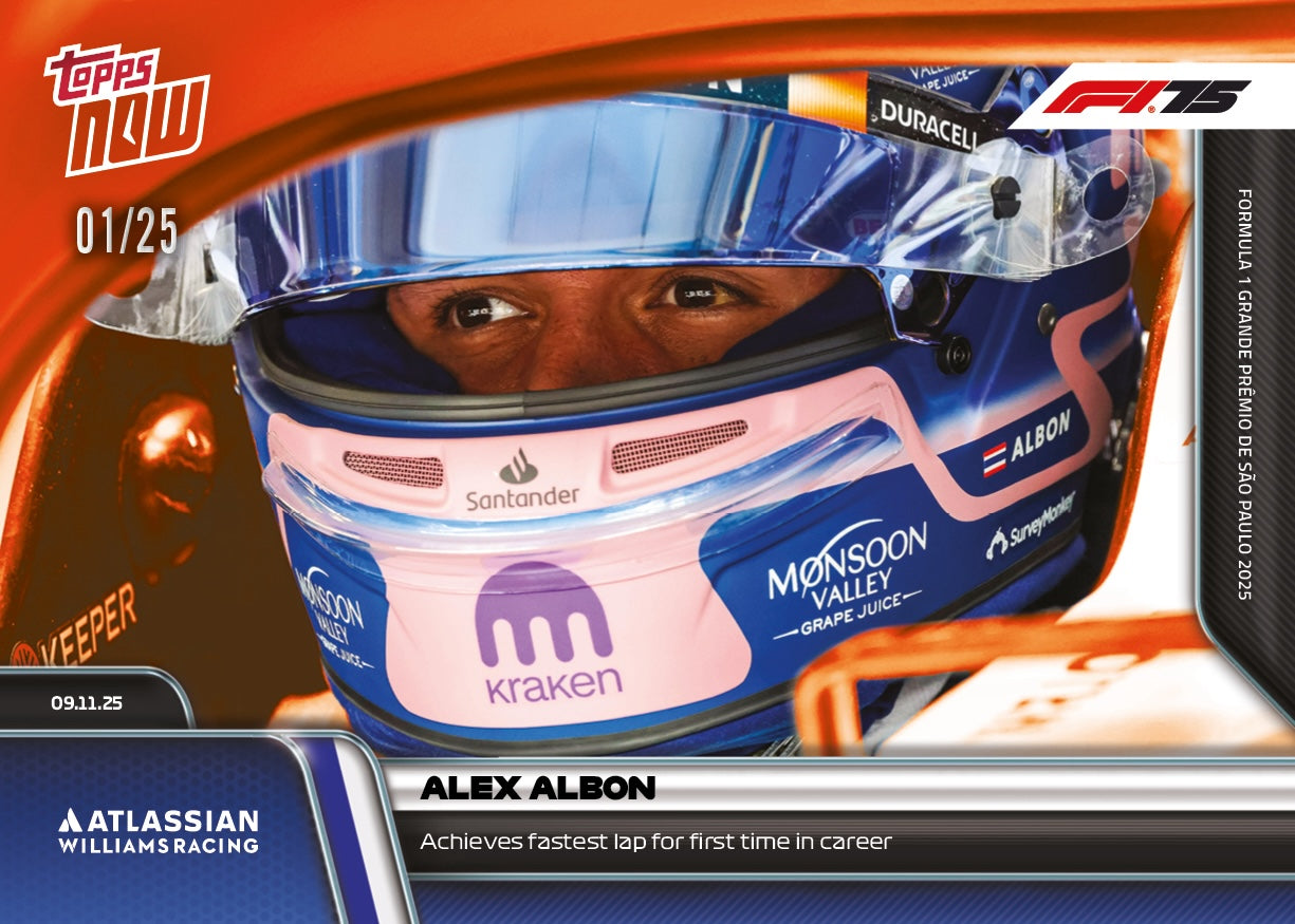 Alex Albon - 2025 Formula 1 Topps NOW - Card 78 - PR: 972 - Image 5