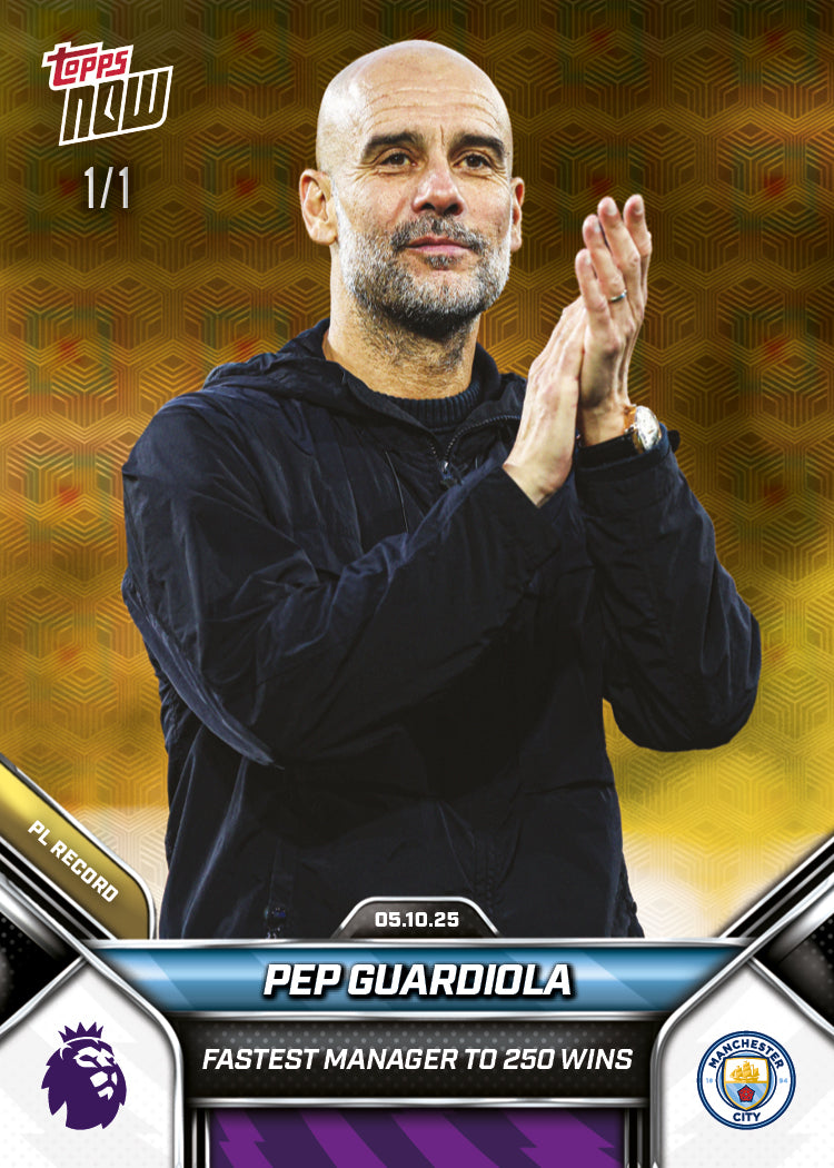 Pep Guardiola - 2025-26 Premier League Topps NOW - Card 34 - PR: 591 - Image 2