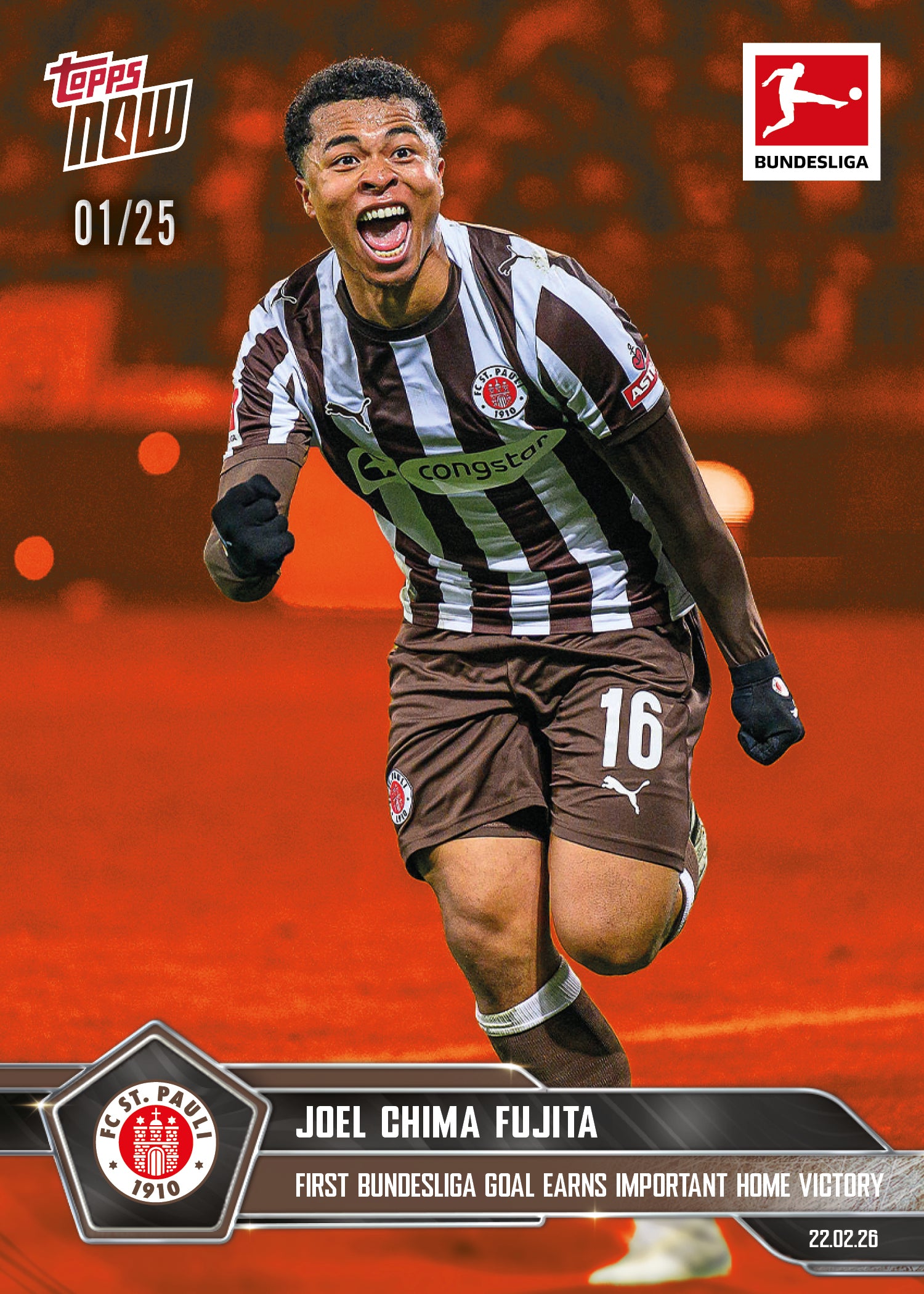 Joel Chima Fujita - 2025-26 Bundesliga Topps NOW - Card 130 - PR: 400 - Image 5