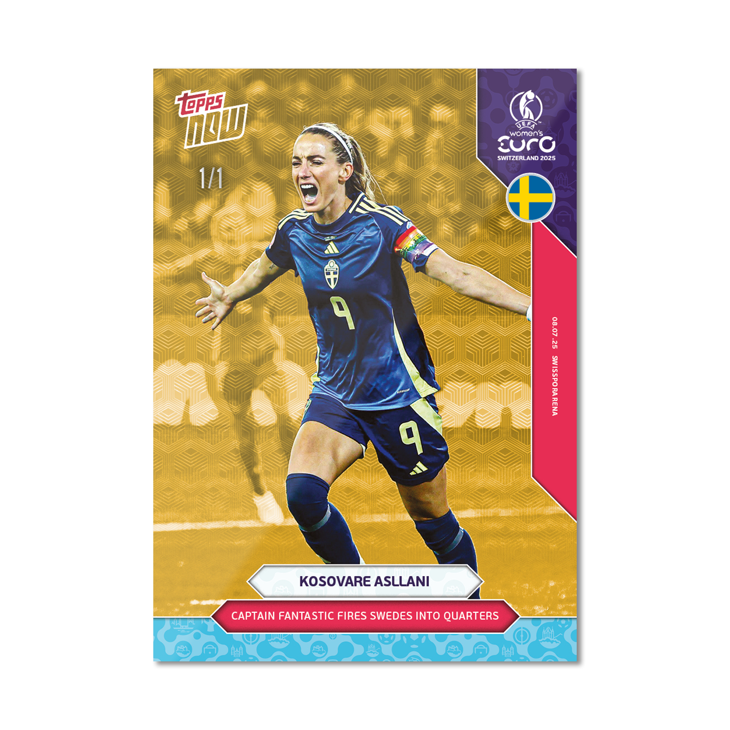 Kosovare Asllani - UEFA Women’s EURO 2025™ Topps NOW - Card 11 - PR: 182 - Image 2