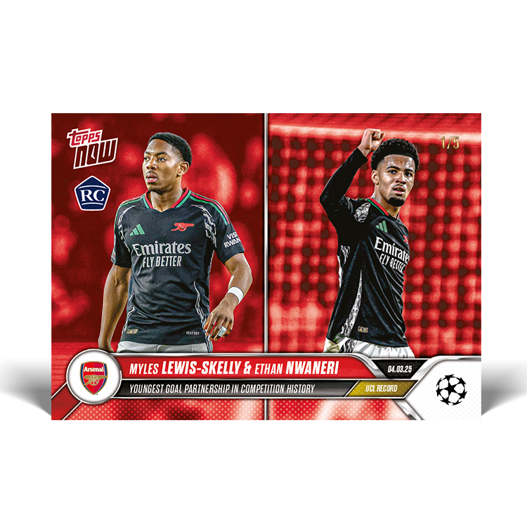 Ethan Nwaneri & Miles Lewis-Skelly - 24/25 UCL Topps NOW Card 114 - LOOK FOR AUTO - PR: 4903 - Image 4