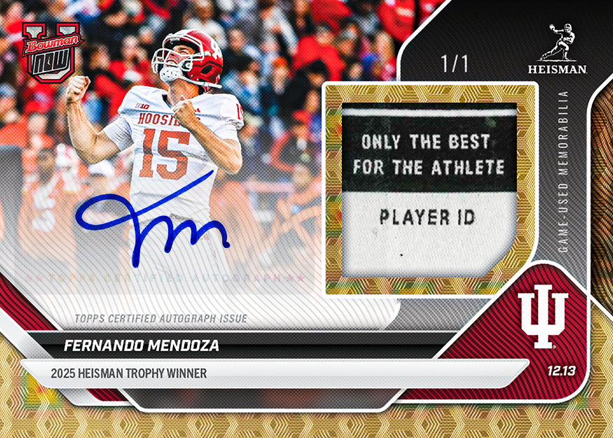 Fernando Mendoza – 2025-26 Bowman U NOW Football – Heisman Trophy Winner – Card 60 - PR: 14052 - Image 2