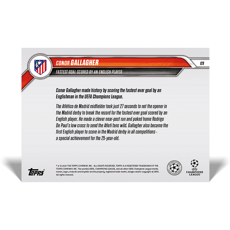 Conor Gallagher - 2024-25 UCL Topps NOW Card 128 - PR: 205 - Image 2