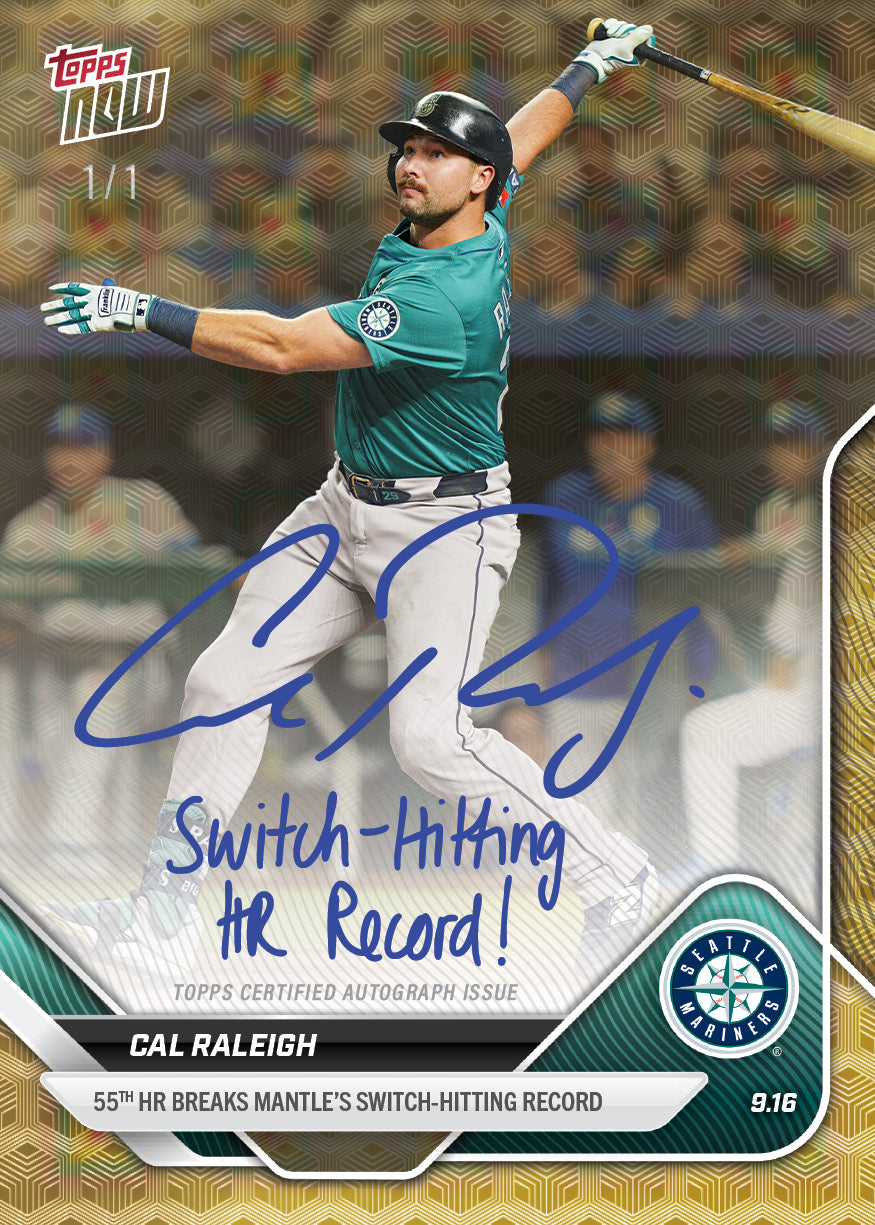 Cal Raleigh / Mickey Mantle - 2025 MLB Topps NOW - Card 719 - LOOK FOR AUTOS AND DUAL AUTO - PR: 25722 - Image 5