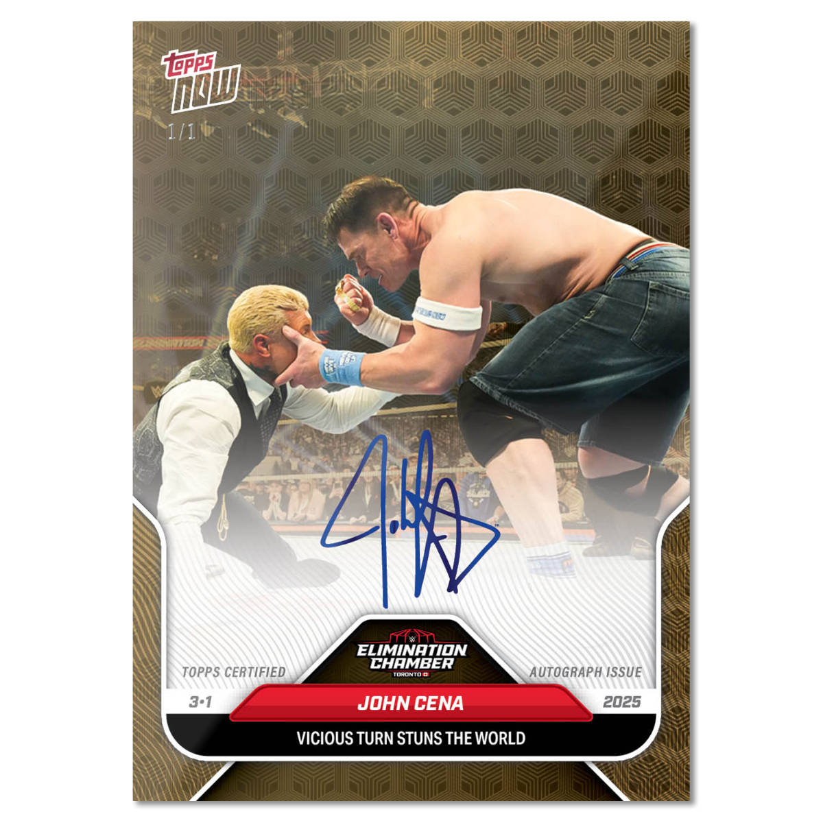 John Cena - 2025 WWE Topps NOW - Card 29 -LOOK FOR AUTO - PR: 8274 - Image 2