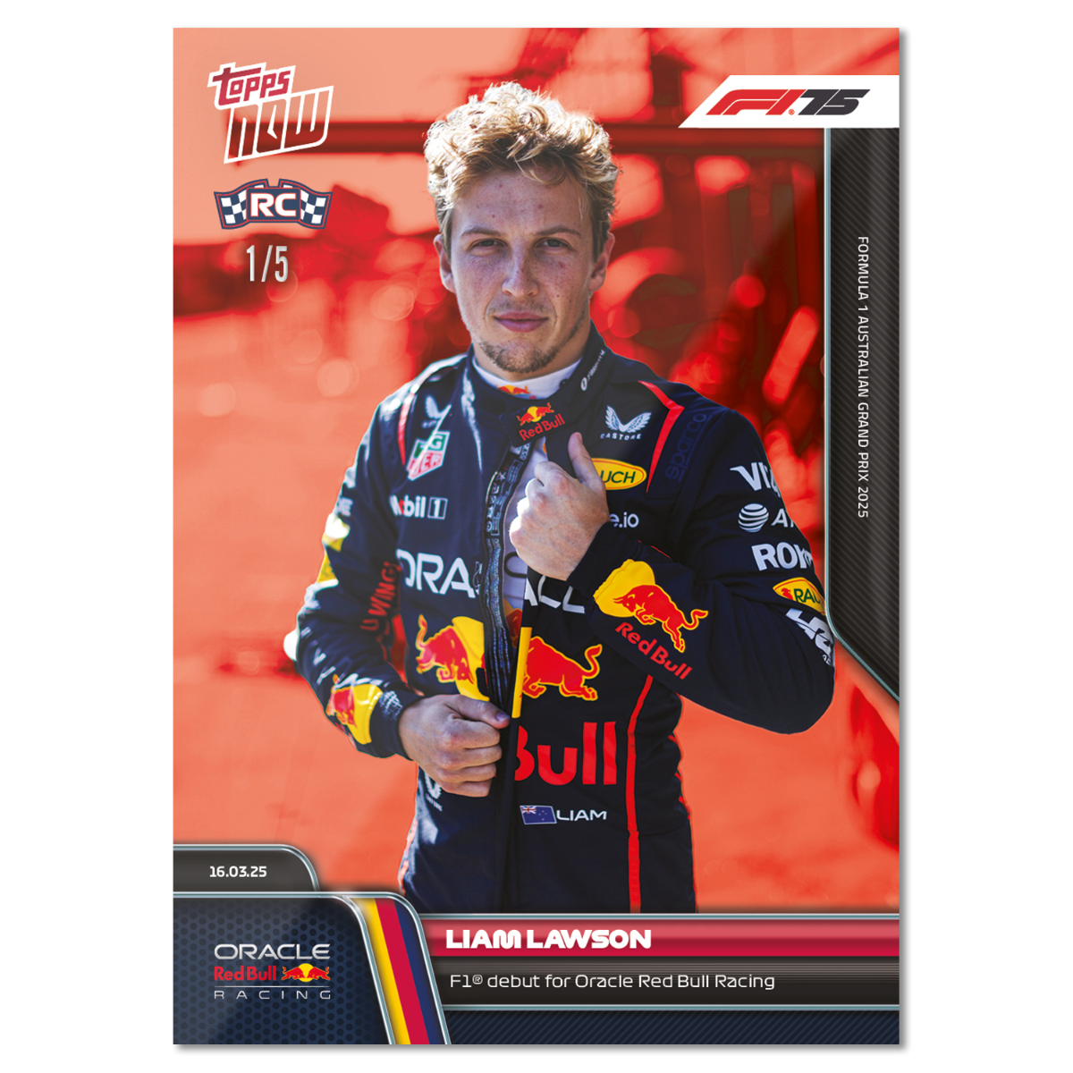 Liam Lawson - 2025 Formula 1 Topps NOW Card 17 - PR: 1195 - Image 4