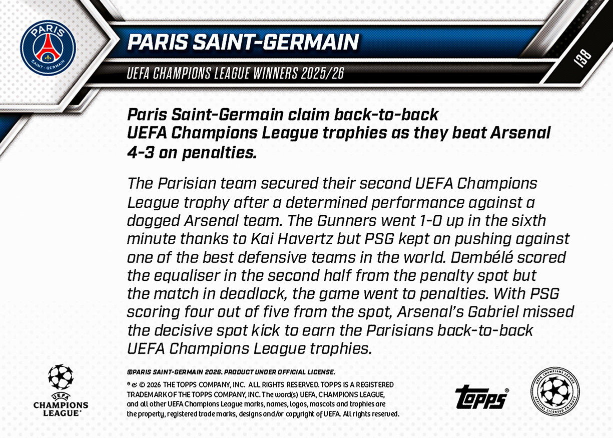 Paris Saint-Germain - 2025-26 UCL Topps NOW - Card 138 - PR: 4056 - Image 9