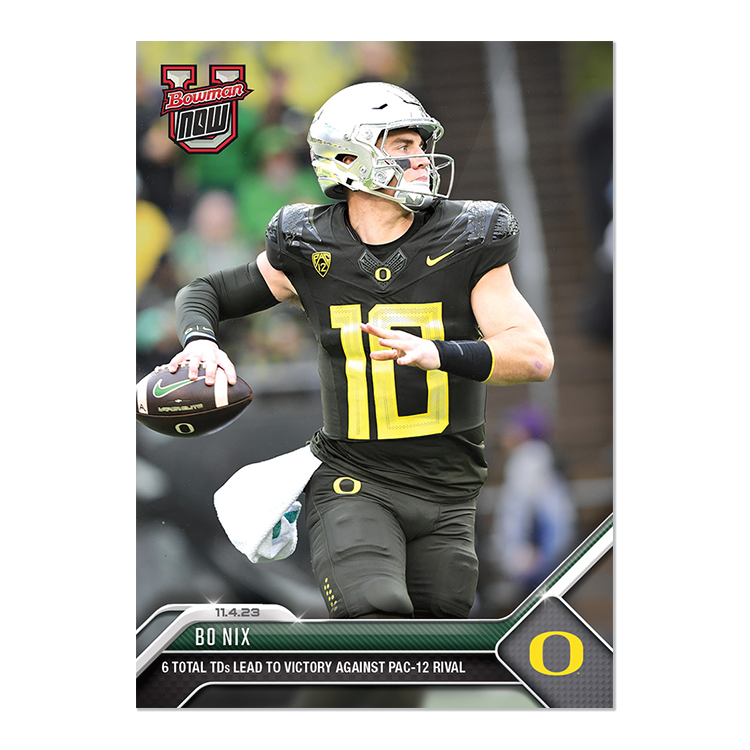 Bo Nix - 2023 Bowman U NOW Football Card 23 - PR: 1191