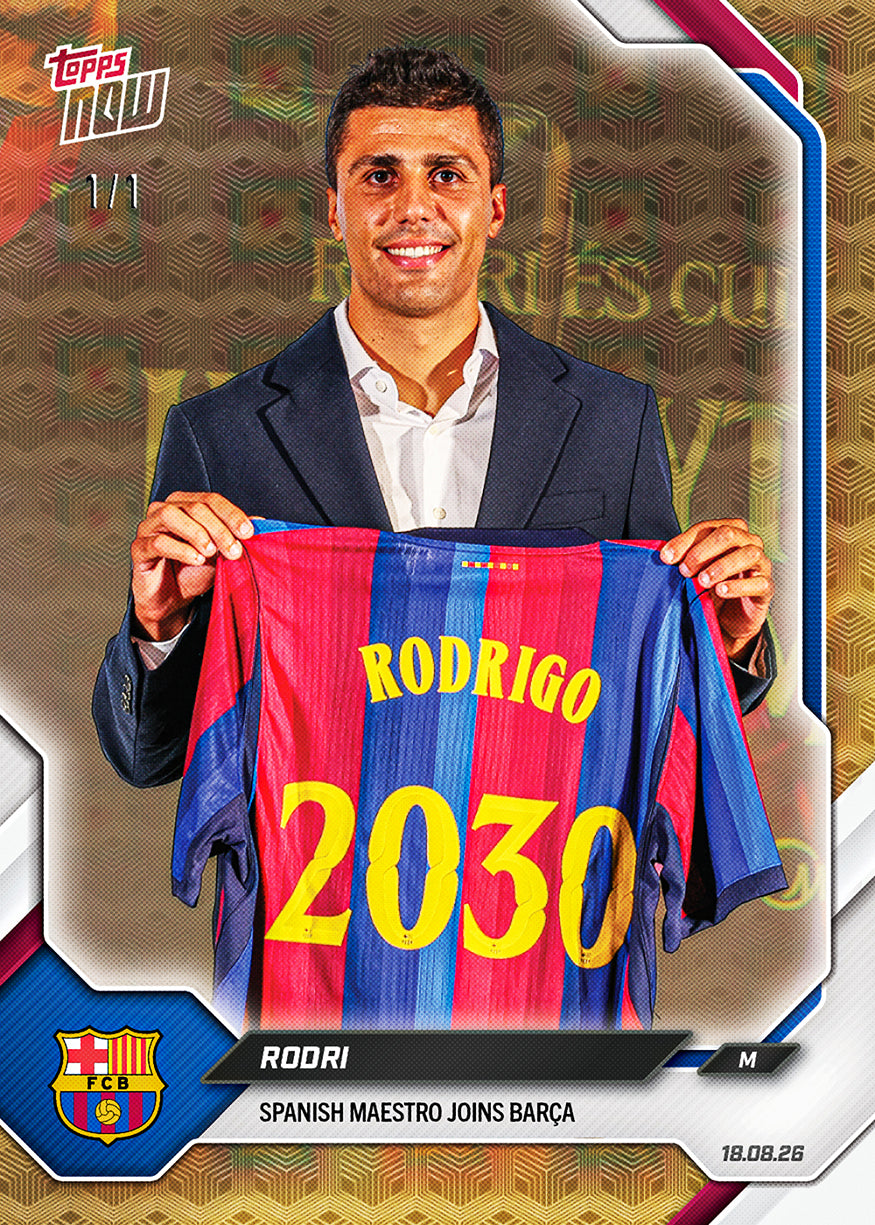 Rodri - 2026-27 FC Barcelona Topps NOW - Card 1 - PR: 2872 - Image 2