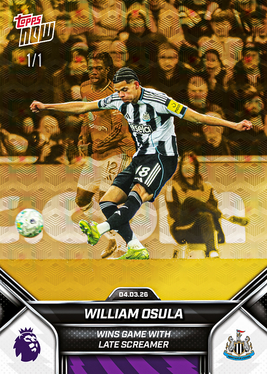 Alternative view of William Osula - 2025-26 Premier League Topps NOW - Card 153 - PR: 396