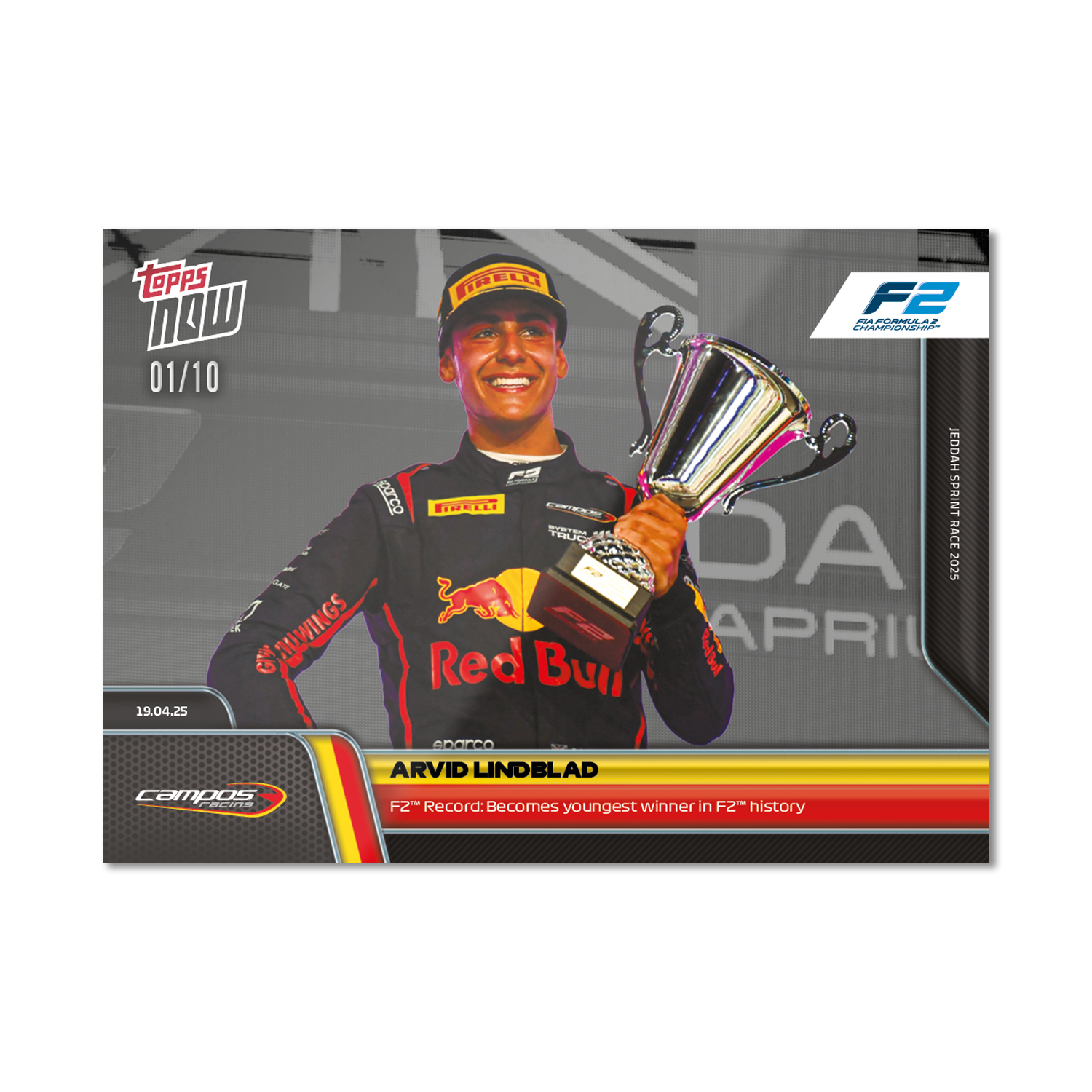 Arvid Lindblad - 2025 Formula 1 Topps NOW - Card 32 - PR: 1075 - Image 4