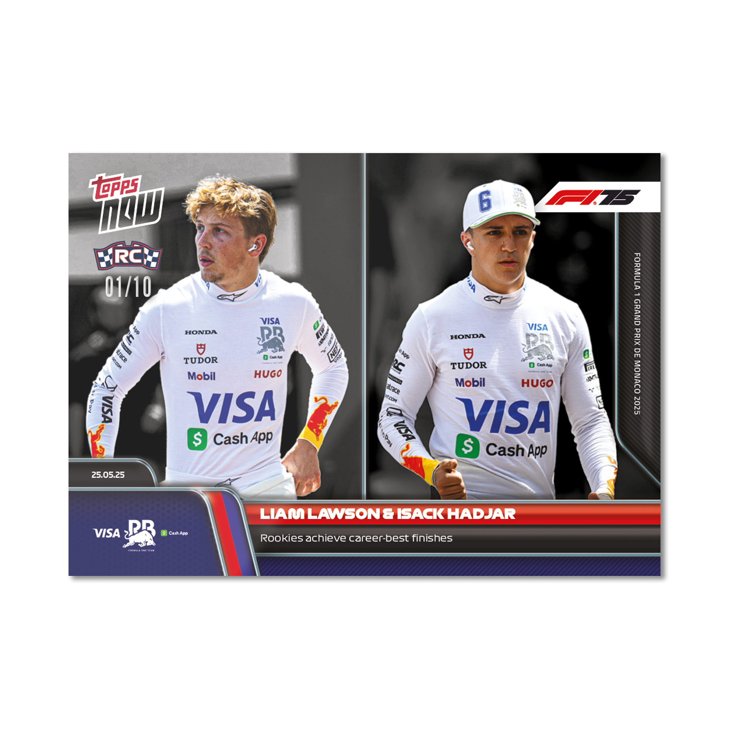 Liam Lawson & Isack Hadjar - 2025 Formula 1 Topps NOW - Card 40 - PR: 991 - Image 4