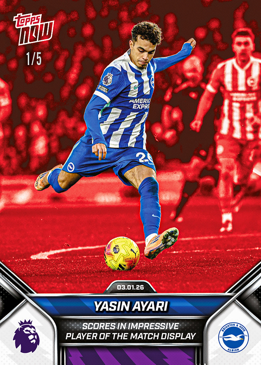 Yasin Ayari - 2025-26 Premier League Topps NOW - Card 98 - PR: 194 - Image 3
