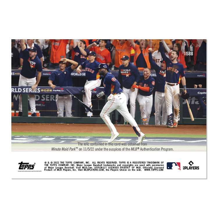 Game-used Base Relic # to 49 - Yordan Alvarez - 2022 MLB TOPPS NOW Card 1158B - Image 2
